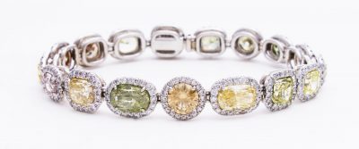 Sparkling Diamond & Gemstone Bracelet in White Gold