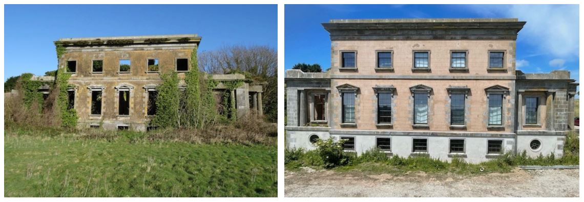 Dromdiah House before and after restoration